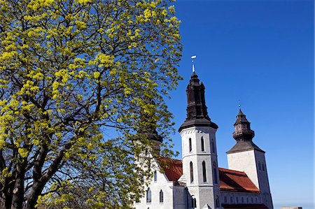 La Suède, l'île de Gotland, Visby. Dominant la ville, cathédrale de Visby, dédiée à Saint Mary ' s construite au XIIIe siècle. Photographie de stock - Rights-Managed, Code: 862-03713677