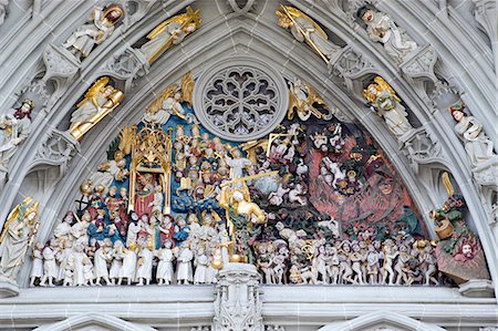simsearch:862-03710381,k - The Last Devotion carving at the entrance of the Bern Munster or Saint Vincents Cathedral in Bern, Switzerland Stock Photo - Rights-Managed, Code: 862-03713687