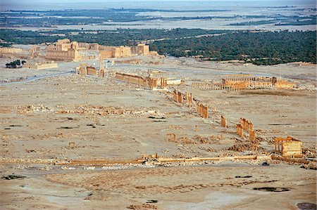 desert scenes in middle east - Syria, Palmyra. Aerial view of the oasis. Stock Photo - Rights-Managed, Code: 862-03713716