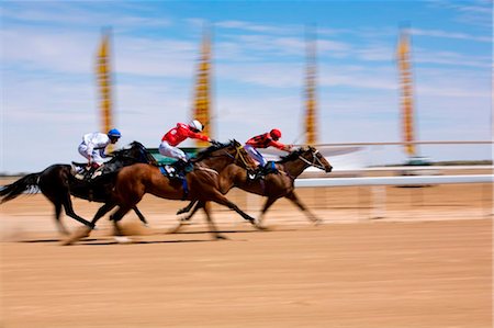 racecourse - Australia, Queensland, Birdsville.  Horse racing in the outback at the Birdsville Cup races. Stock Photo - Rights-Managed, Code: 862-03736217