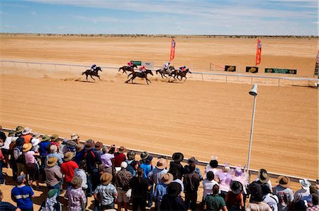 racecourse - Australia, Queensland, Birdsville.Outback horse racing at the annual Birdsville Cup races. Stock Photo - Rights-Managed, Code: 862-03736211