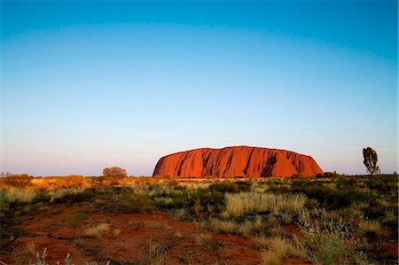 red centre - Australie, Northern Territory, Parc National d'Uluru-Kata Tjuta. Uluru (Ayers Rock) au coucher du soleil. (PR) Photographie de stock - Rights-Managed, Code: 862-03736277