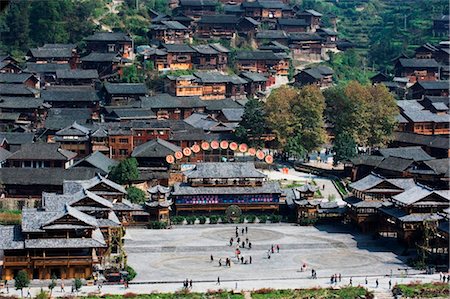 simsearch:845-06008378,k - China, Guizhou Province, Xujiang, wooden buildings Foto de stock - Direito Controlado, Número: 862-03736534