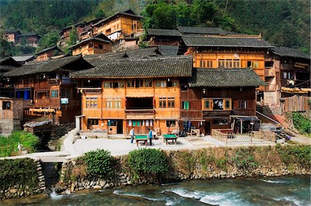 simsearch:862-03736522,k - China, Provinz Guizhou, Xujiang, Gebäude aus Holz Stockbilder - Lizenzpflichtiges, Bildnummer: 862-03736533