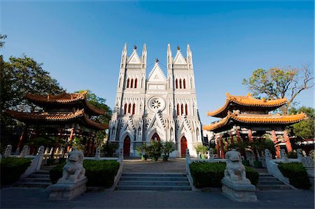 China, Beijing, East and West architecture meets at the West Church Stock Photo - Rights-Managed, Code: 862-03736610