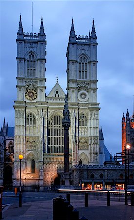 England, London. London Westminster Abbey at dusk Foto de stock - Con derechos protegidos, Código: 862-03736660