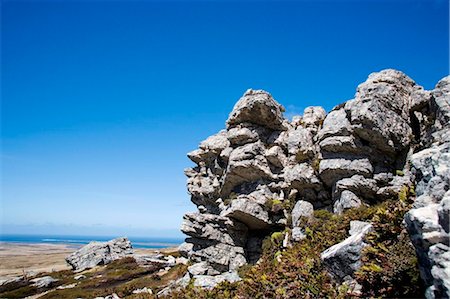 Falkland Islands. Rocky crag near the summit of Mt Tumbledown; site of Argentine resistance during the 1982 Falklands War. Stock Photo - Rights-Managed, Code: 862-03736695