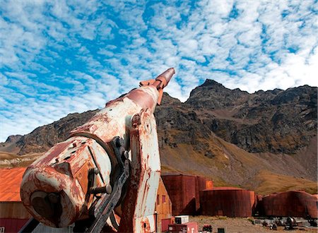 foredeck - South Georgia and the South Sandwich Islands, South Georgia, Cumberland Bay, Grytviken. A Whaling boat's harpoon. Stock Photo - Rights-Managed, Code: 862-03737126