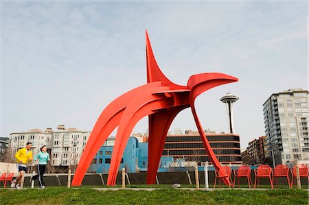 seattle - USA, US-Bundesstaat Washington, Seattle, International Sculpture Park Stockbilder - Lizenzpflichtiges, Bildnummer: 862-03737374