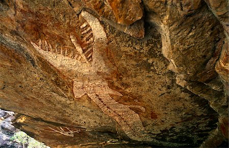 Australia, Northern Territory, Arnhem Land, nr Mt Borradaile. A 'rainbow serpent' at 6.1m, supposedly the largest of its kind in Australia. Stock Photo - Rights-Managed, Code: 862-03730952