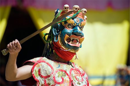 simsearch:841-03065014,k - Asia, bhutan, Phobjikha-valley, Tsechu festival at Gangtey-Gompa-Monastery Foto de stock - Con derechos protegidos, Código: 862-03730988