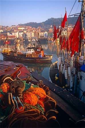 english ports - Fishing boats in the Harbour, Whitby, North Yorkshire, England Stock Photo - Rights-Managed, Code: 862-03731156