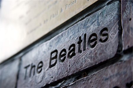 street musicians - Mathew street wall detail, Liverpool, England, UK Stock Photo - Rights-Managed, Code: 862-03731206