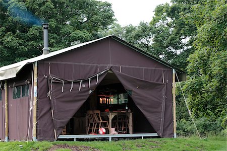 England, Lake District. Feather Down Farm tent at Howbeck Lodge Farm in the Northern Fells. Stock Photo - Rights-Managed, Code: 862-03731233