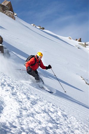 simsearch:862-03807589,k - A skier descending Mount Affawat in Gulmarg, Kashmir, India Stock Photo - Rights-Managed, Code: 862-03731285