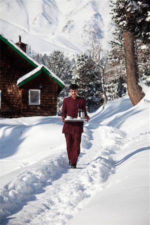 simsearch:862-03807589,k - Room service at the Highlands Park Hotel in Gulmarg, Kashmir, India Stock Photo - Rights-Managed, Code: 862-03731297