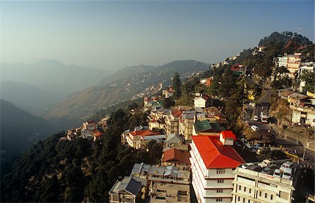 simsearch:862-03807589,k - India, Himachal Pradesh, Shimla aka Simla. The Himalayan foothills fall away sharply from Shimla Ridge. Stock Photo - Rights-Managed, Code: 862-03731355