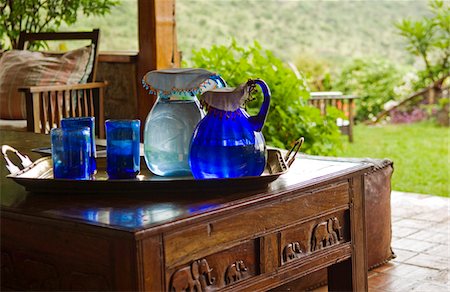 Kenya, Laikipia, Lewa Downs.  Drinks on the terrace at Wilderness Trails. Stock Photo - Rights-Managed, Code: 862-03731568