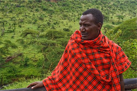 Kenya, Laikipia, Lewa Downs.  Kiaama Karmushu, the Laikipiak Maasai head guide at Wilderness Trails. Stock Photo - Rights-Managed, Code: 862-03731569