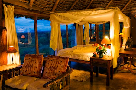 Kenya, Laikipia, Lewa Downs.  Interior of guest cottage at Wilderness Trails safari lodge. Stock Photo - Rights-Managed, Code: 862-03731572