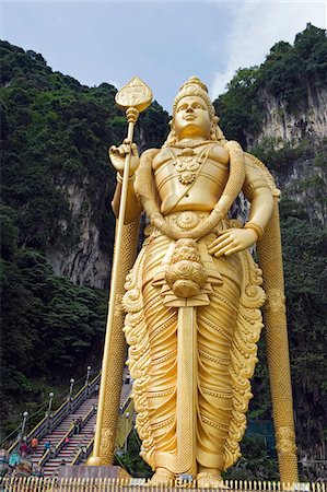 Statue de l'Asie du Sud, en Malaisie, Kuala Lumpur, de Muruga, Lord Subramania, les grottes de Batu Photographie de stock - Rights-Managed, Code: 862-03731779