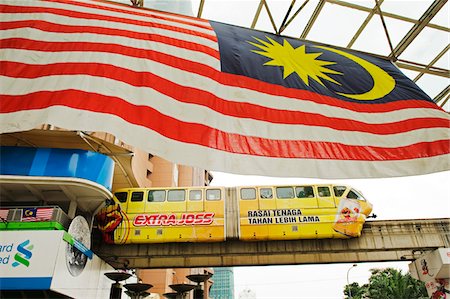 Monorail de l'Asie du Sud, en Malaisie, Kuala Lumpur, Photographie de stock - Rights-Managed, Code: 862-03731783