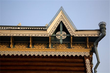 exile - Russia; Siberia; Irkutsk; 'Decembrist 'house. C19th artists, officers and nobles where exiled to remote Siberia, built a settlement, after the December revolt against Tsar Nicholas I. Stock Photo - Rights-Managed, Code: 862-03732153