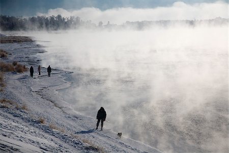 siberia - Russia; Siberia; Irkutsk; Steam forming over the River Angara due to extreme temperatures. Stock Photo - Rights-Managed, Code: 862-03732163