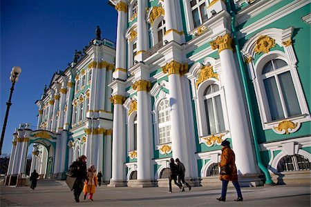 Russland, St. Petersburg; Staatliche Eremitage, entworfen von Bartolomeo Rastrelli Stockbilder - Lizenzpflichtiges, Bildnummer: 862-03732182