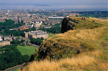 View of the city of Edinburgh from Arthur's Seat, Scotland Foto de stock - Con derechos protegidos, Código: 862-03732230