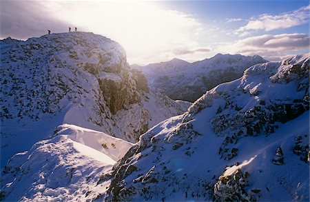 Traversing the  Aonach Eagach Ridge above Glencoe, Scottish Highlands Stock Photo - Rights-Managed, Code: 862-03732267