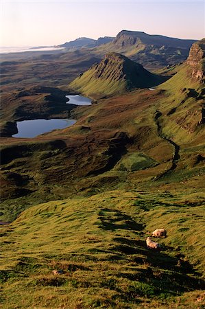 Lochs et montagnes de Trotternish, île de Skye, en Ecosse Photographie de stock - Rights-Managed, Code: 862-03732279