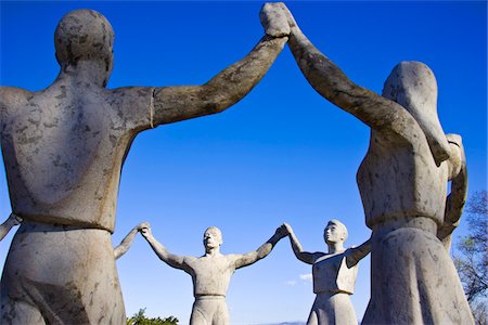 A sculpture of people performing the Sardana, the traditional Catalan dance in Montjuic, Barcelona, Spain Stock Photo - Rights-Managed, Code: 862-03732300