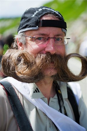 Switzerland, Valais, man with a big mustache at the Grand St Bernard Pass Stock Photo - Rights-Managed, Code: 862-03732408
