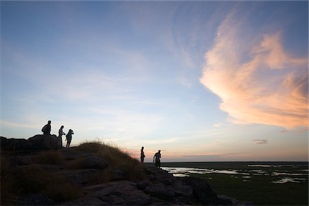 parque nacional de kakadu - Australia, Northern Territory, Kakadu National Park, Ubirr.  Sunset at the Nadab lookout overlooking the Kakadu floodplains. Foto de stock - Con derechos protegidos, Código: 862-03807269
