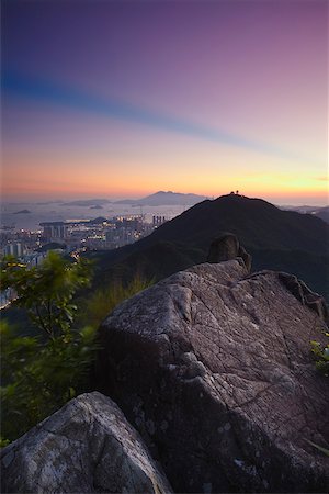 simsearch:862-08699572,k - China, Hong Kong, View Of Beacon Hill And Lantau Island From Lion Rock Foto de stock - Con derechos protegidos, Código: 862-03807335