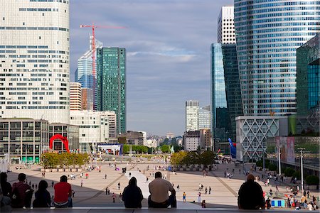 defence - View of La Defense from the Grande Arch. La Defense is the main business district in Paris, France Stock Photo - Rights-Managed, Code: 862-03807404