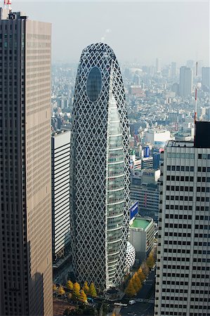 simsearch:862-03807701,k - Asia, Japan, Tokyo, Shinjuku, Tokyo Mode Gakuen Cocoon Tower, Design School building Foto de stock - Direito Controlado, Número: 862-03807676