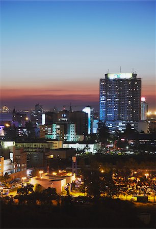 Vue du centre-ville de Maputo au coucher du soleil, Maputo, Mozambique Photographie de stock - Rights-Managed, Code: 862-03807919