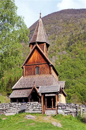 stavely - Norway, Urnes, Stave Church. The oldest wooden stave church in Norway. Now UNESCO. Stock Photo - Rights-Managed, Code: 862-03808101