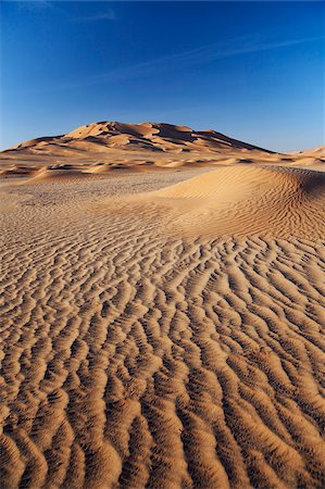 empty quarter desert - Oman, Empty Quarter. The martian-like landscape of the Empty Quarter dunes. Evening light. Stock Photo - Rights-Managed, Code: 862-03808172