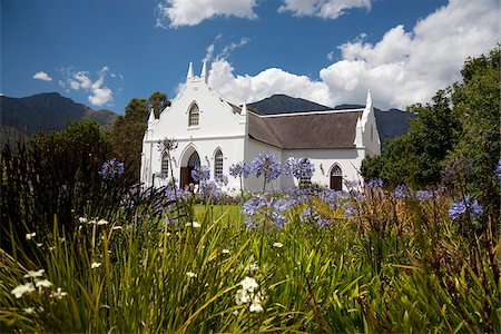 franschhoek - Afrique du Sud, Franschhoek. La vieille église de huguenots à Franschhoek. Photographie de stock - Rights-Managed, Code: 862-03808221