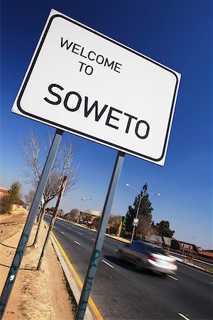 Soweto road sign, Soweto, Johannesburg, Gauteng, South Africa Stock Photo - Rights-Managed, Code: 862-03808271