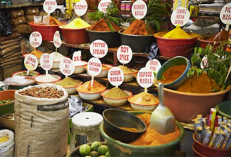 sudafricano (perteneciente a sudáfrica) - Indian spices at Victoria Street Market, Durban, KwaZulu-Natal, South Africa Foto de stock - Con derechos protegidos, Código: 862-03808392