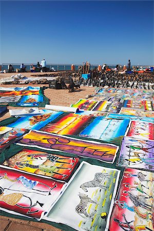 African paintings on the street, Summerstrand, Port Elizabeth, Eastern Cape, South Africa Foto de stock - Direito Controlado, Número: 862-03808416