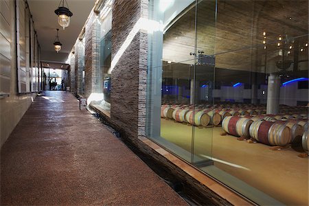 photo of the agriculture in south africa - Wine cellar at Delaire Wine Estate, Stellenbosch, Western Cape, South Africa Stock Photo - Rights-Managed, Code: 862-03808494