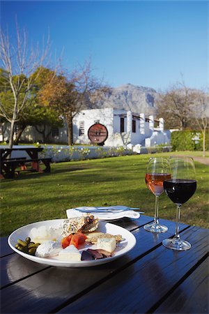 Cheese platter and wine at Blaauwklippen Wine Estate, Stellenbosch, Western Cape, South Africa Stock Photo - Rights-Managed, Code: 862-03808501