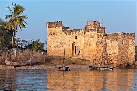The Arab-built fort, Gereza, at Kilwa Kisiwani was constructed early in the 19th century on the site of a fort built by the Portuguese three hundred years earlier. The island is an important World Heritage site. Stock Photo - Rights-Managed, Code: 862-03808685