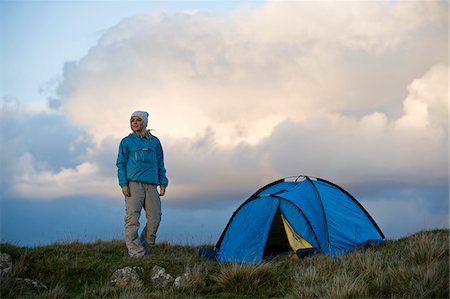 simsearch:862-03808799,k - North Wales, Snowdonia, Gilar Farm.  Woman camping in the wild. Stock Photo - Rights-Managed, Code: 862-03808807