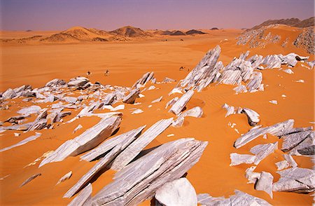 safari landscape animal - Niger, Tenere Desert.Camel Caravan travelling through the Air Mountains & Tenere Desert.This is the largest protected area in Africa, covering over 7.7 million hectares. Stock Photo - Rights-Managed, Code: 862-03820895